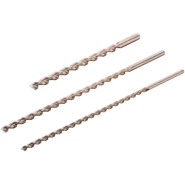 Horizontal slot twist drill bit set for wood, HSS, 3-piece, With centering tip