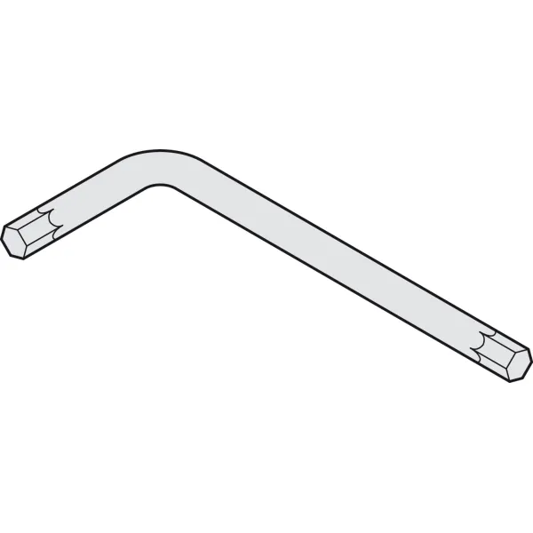 Hex key, L-shaped, steel galvanized
