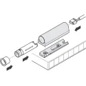 Jungiklio adapteris Ø12mm, 58x16mm, pilka