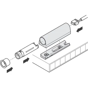 Jungiklio adapteris Ø12mm, 58x16mm, pilka