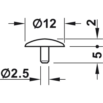 Cover cap, For screws with central hole Ø2.5mm, PZ2