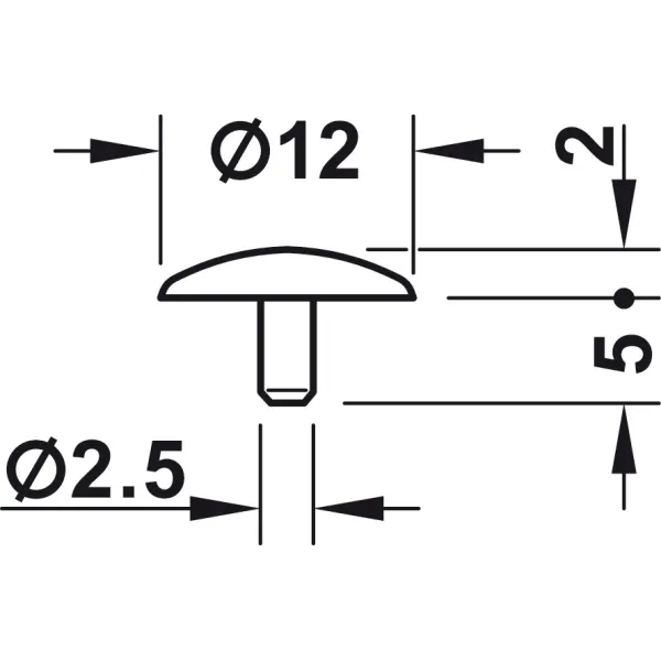 Cover cap, For screws with central hole Ø2.5mm, PZ2