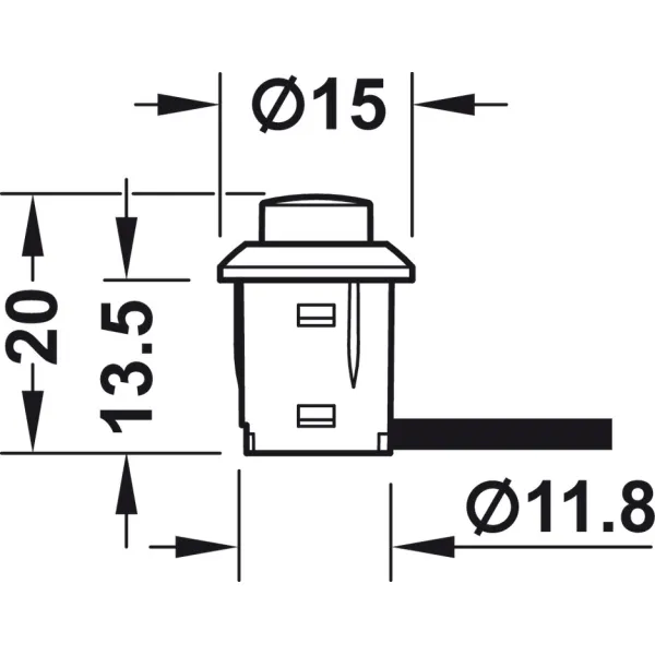 Push switch, Häfele Loox, with lead