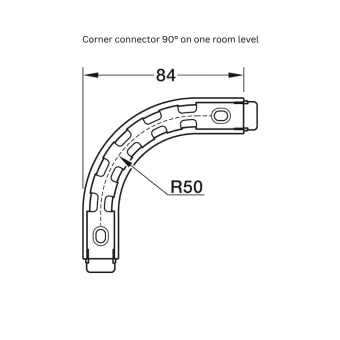 Profile corner connector OneCable, for connection on one room level, 90°, black