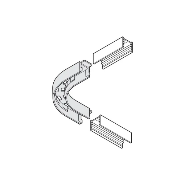 Profile corner connector OneCable, for connection on one room level, 90°, white