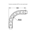 Profile corner connector OneCable, for connection on one room level, 90°, white