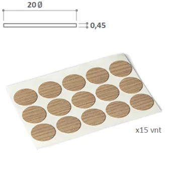Adhesive hole cover Ø20mm dark zebrano (15 pcs/sheet)