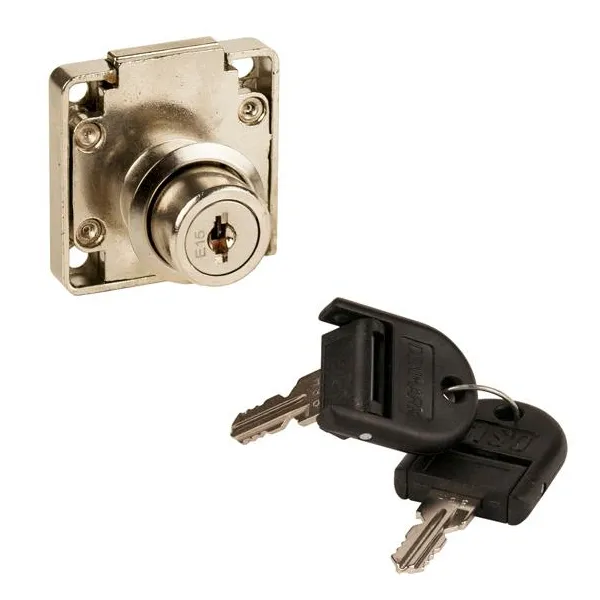Drawer lock 850 Ø19x22mm keys alike, with folding keys, nickel plated