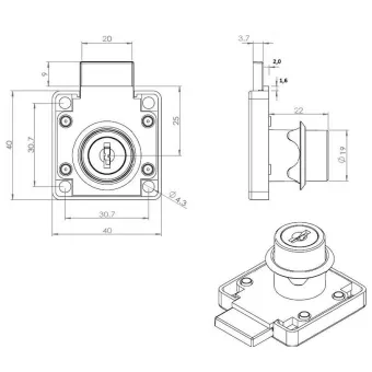 Spynelė barui 850 Ø19x22mm, skirtinga kombinacija, juoda