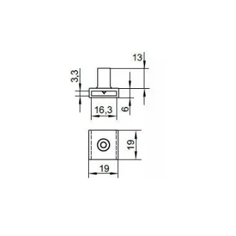 Adjustable peg 13mm, with premounted screw, zinc plated
