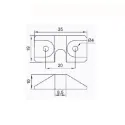 Drawer stop, plastic, for central locks, CC20mm, black