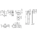 Spynelė centrinė 851N šoninis užraktas L500mm, Ø19x22mm, 8mm