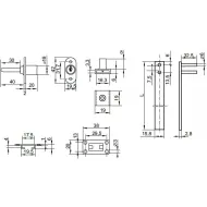 Spynelė centrinė 851N šoninis užraktas L500mm, Ø19x22mm, 8mm