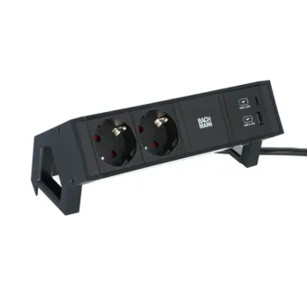 Power distributing unit DESK2 2xCEE7/3, 1xA/C 22W USB charger, L200mm GST18, black