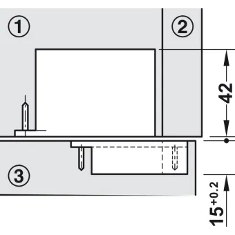 Concealed hinges AIR, with PUSH, nickel