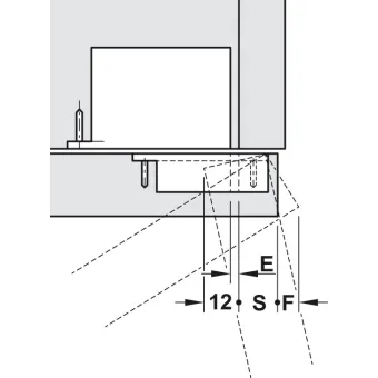 Concealed hinges AIR, with PUSH, nickel