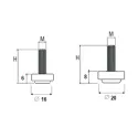 Atrama reguliuojama M6x21mm, Ø16mm, H27mm, bukas
