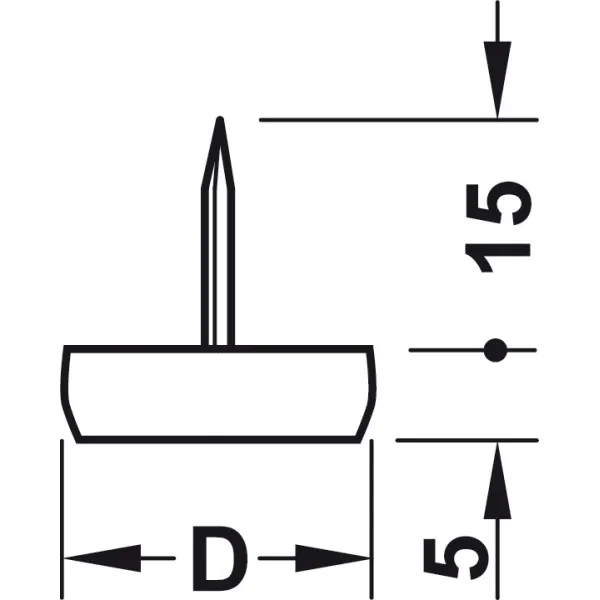 Atramėlė su vinute Ø15mm, H5mm, balta