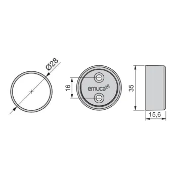 End support for Ø28mm tube black