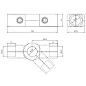 2-way connector, adjustable angle, for Ø25mm tube, chrome