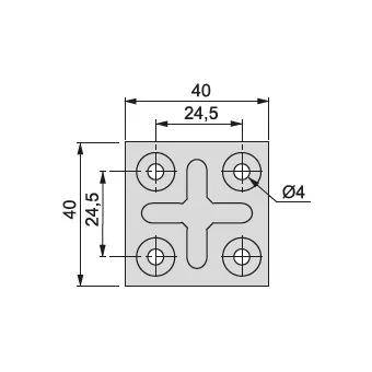 Fixing plate 40x40mm