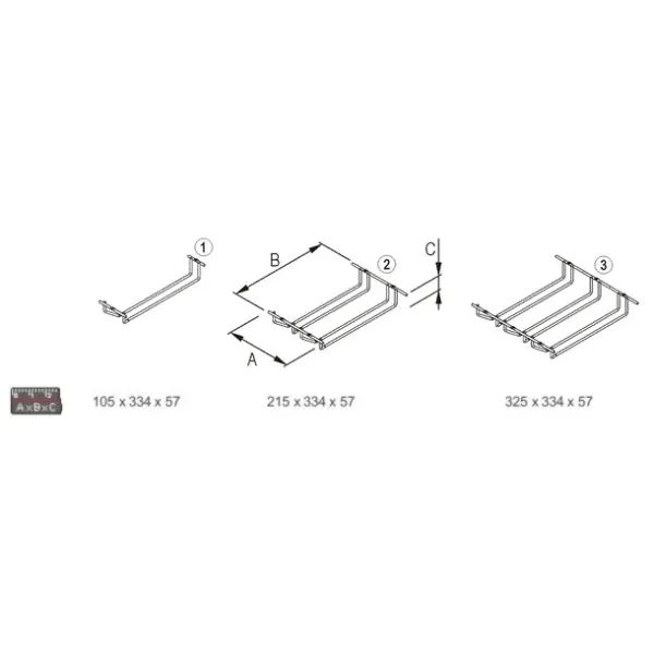 Glass rack, single, chrome