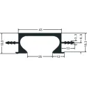 Aluminium handle, recessed, with gasket, from profile P-A28
