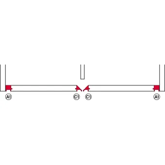 SDS SLido F-Flush52 20A medinėms 2 durims L900mm, anoduota juoda