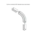 Profile corner connector OneCable, for connection between two room levels, 90°, white