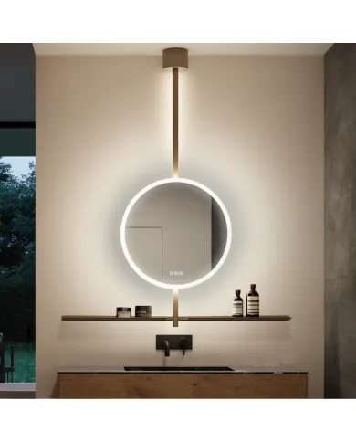 Veidrodis LED apšvietimu IO-S, apvalus, Ø600mm, 220V/65W juodas