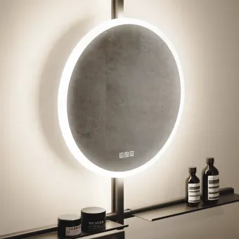 Mirror with LED light IO-S Ø600mm 220V/65W black