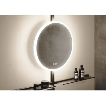 Mirror with LED light IO-S Ø600mm 220V/65W black