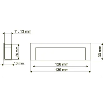 Handle CC128mm L139mm matt chrome