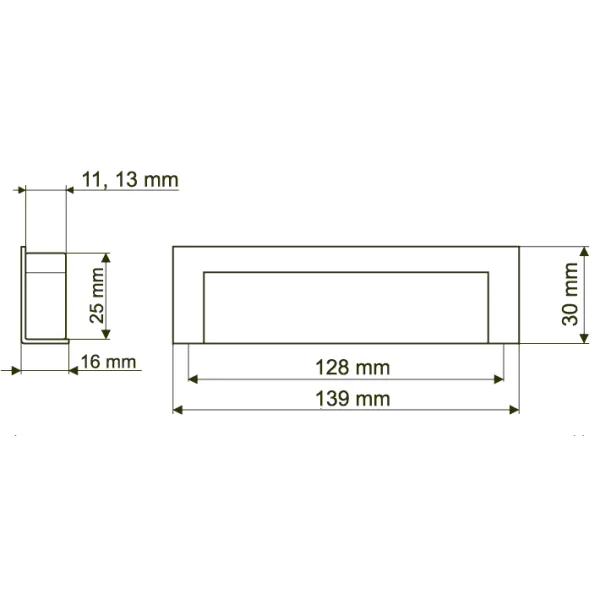 Rankenėlė CC128mm, L139mm, matinis chromas