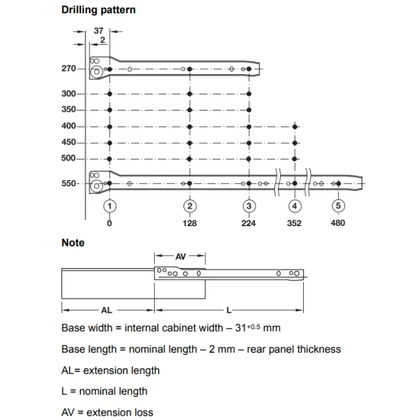 Stalčių šonai METALBOX L270mm, H118mm, balta RAL9010