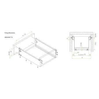 Drawer sides METALBOX L350mm H85mm gray RAL9006