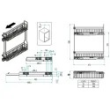 Pull out wire Cargo basket Unica 10, W200mm, left mounted, partial extension, with soft close, chrome