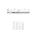 Shelf support, hidden, Ø14mm L145mm