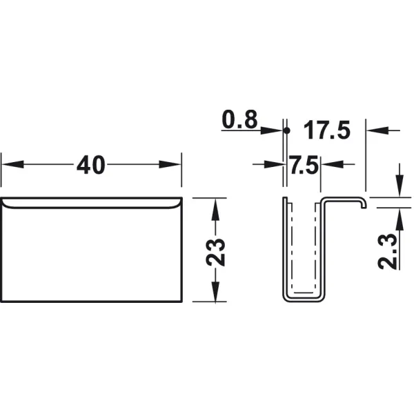 Plokštelė magnetukui su rankenėlė 40x23mm, chromas