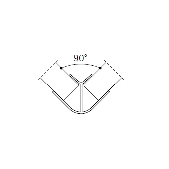 Cokolio kampas H100mm, 90°