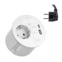 LOOP IN CHARGE socket outlet USB A/C angled plug, white