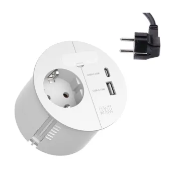 LOOP IN CHARGE socket outlet USB A/C angled plug, white