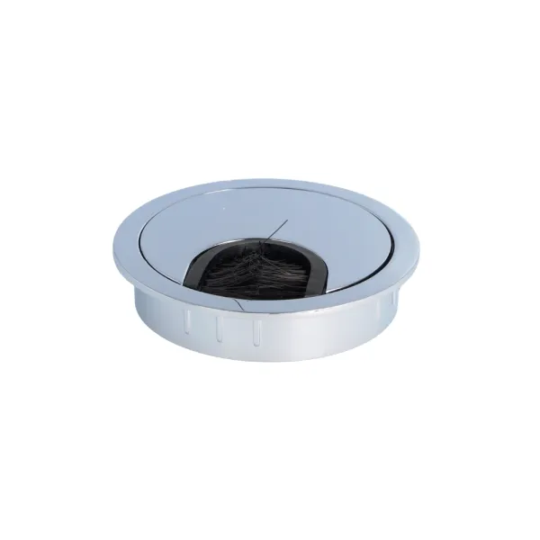 Cable grommet Ø60x13mm with brush chrome