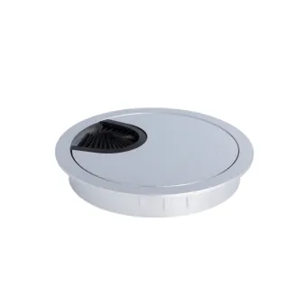 Cable grommet Ø80x13mm with brush aluminum