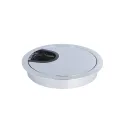 Cable grommet Ø80x13mm with brush chrome