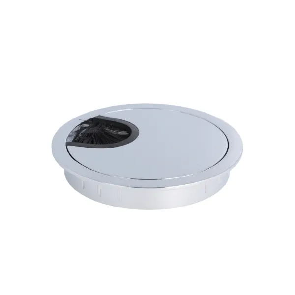 Lizdas laidams Ø80x13mm, su šepetėliu chromas