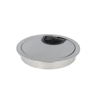 Cable grommet Ø80x13mm with brush stainless steel