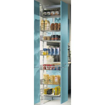 Larder unit pull-out DISPENSA W300mm H1600-2000mm, steel, installation behind fronts, baskets
