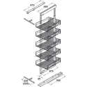 Larder unit pull-out DISPENSA W300mm H1600-2000mm, steel, installation behind fronts, baskets
