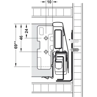 Stalčių šonai MX BOX P 35kg L550mm, H92mm, SF pilka